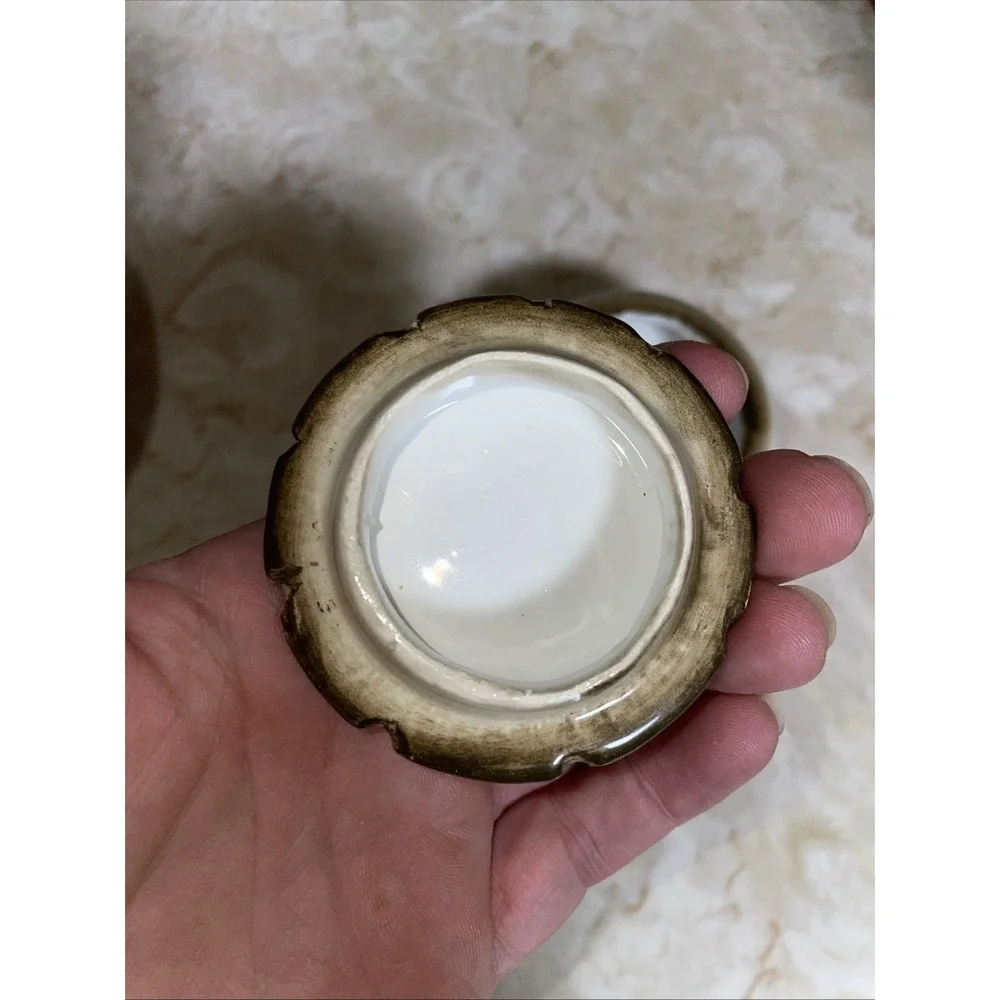 Vintage‎ Capodimonte porcelain round trinket box intricate multi rose design